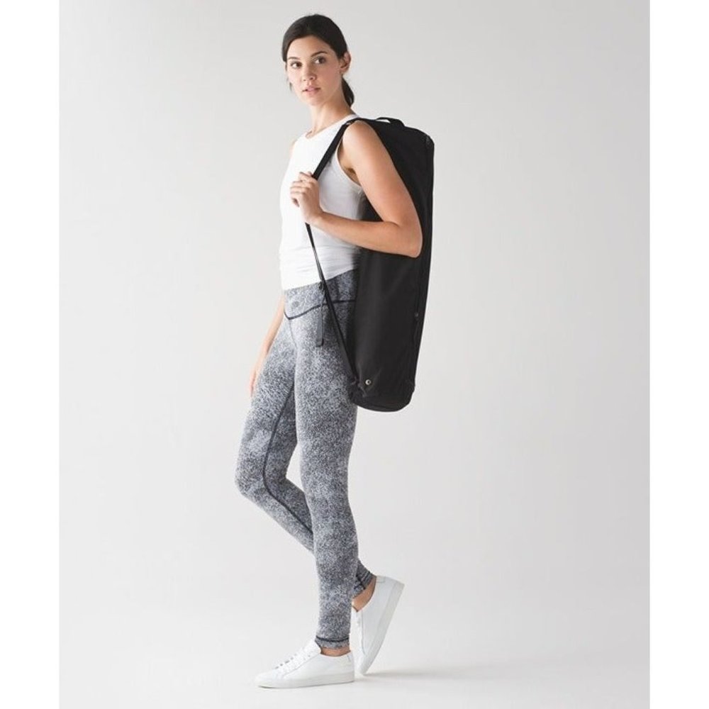 Lululemon Wunder Under Hi-Rise Tight Luon Spray Jacquard White Black sz 6
